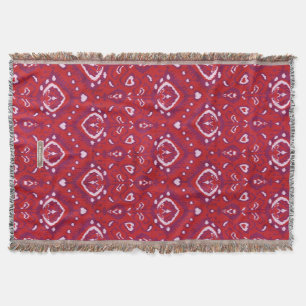 Couverture Chic motifs tribaux kat rouge et violet