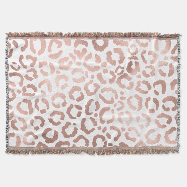 Couverture Chic Rose Gold Leopard Cheetah Poster de animal (Devant)
