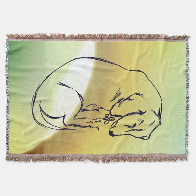 Couverture Chien, Dachsund endormi Plaid (Devant)