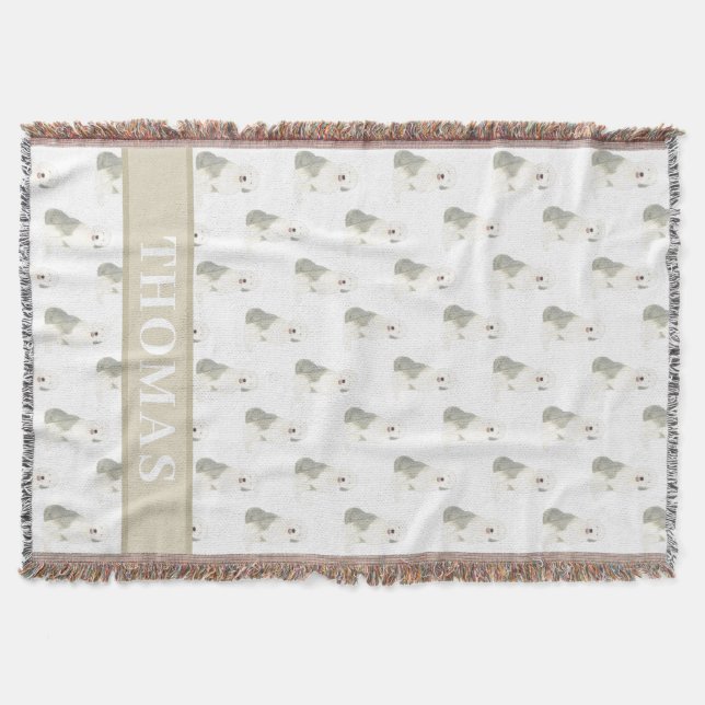 Couverture Chien de berger anglais personnalisé (Devant)