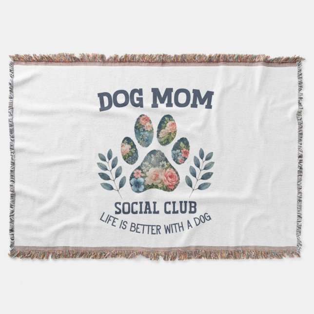 Couverture Chien Maman Paw Floral (Devant)