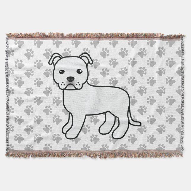 Couverture Chien Staffordshire Bull Terrier Anglais Blanc (Devant)