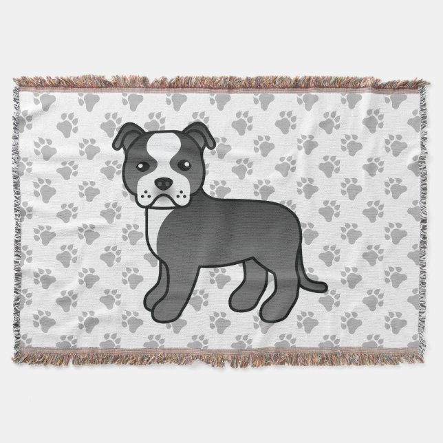 Couverture Chien Staffordshire Bull Terrier noir et blanc (Devant)