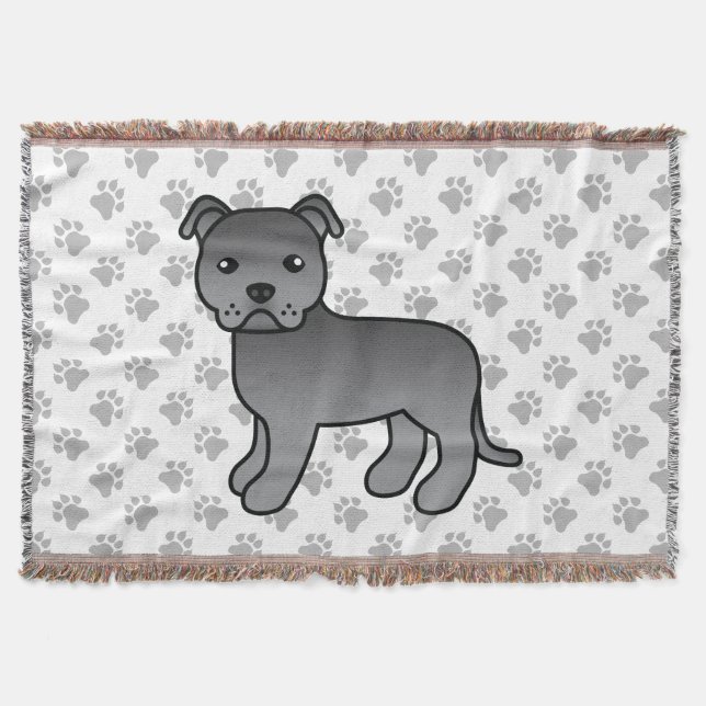 Couverture Chien Terrier Bull Staffordshire Anglais Bleu (Devant)