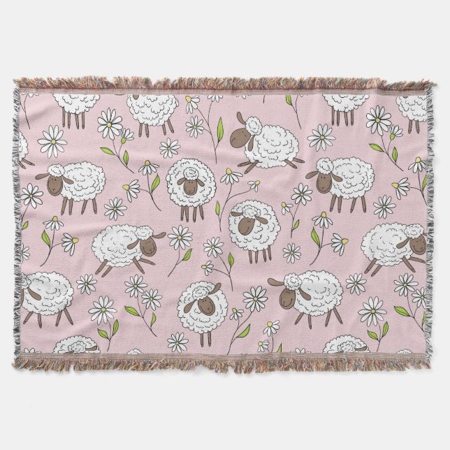 Couverture Chiens de comptage sur coton bonbon rose (Devant)