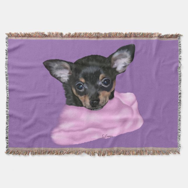 Couverture Chihuahua chiot noir et feu (Devant)
