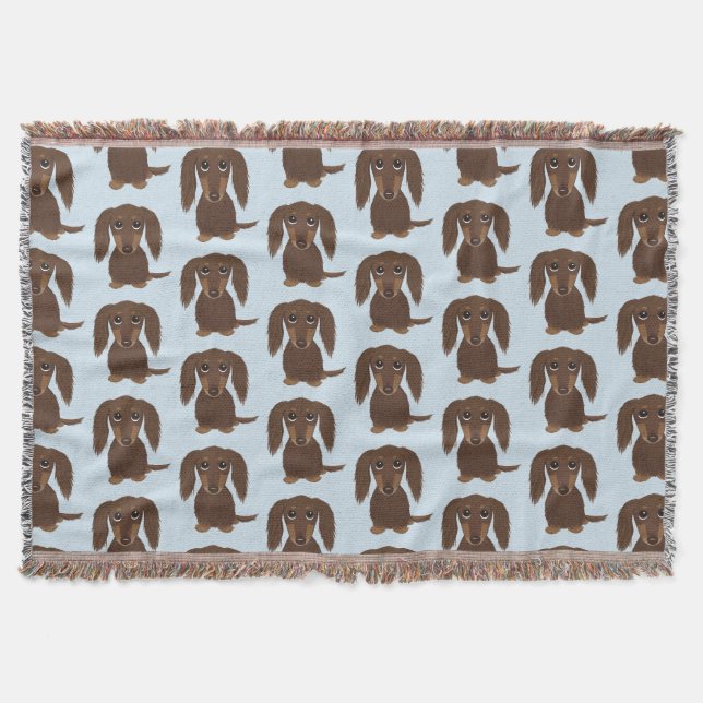 Couverture Chocolat mignonne Longhé Brown Motif Dachshund (Devant)