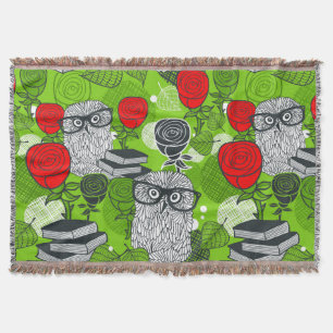 Couverture Chouette en roses rouges