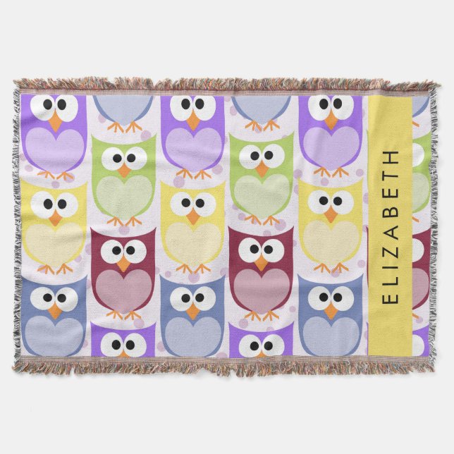 Couverture Chouettes mignonnes, Chouette Motif, Chouettes col (Devant)