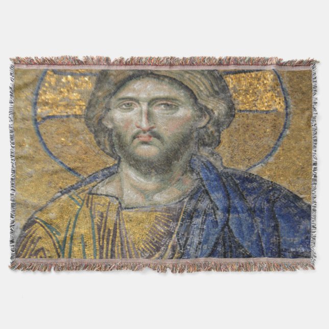 Couverture Christ Pantocrator Mosaïque Iconique Religieux Rom (Devant)