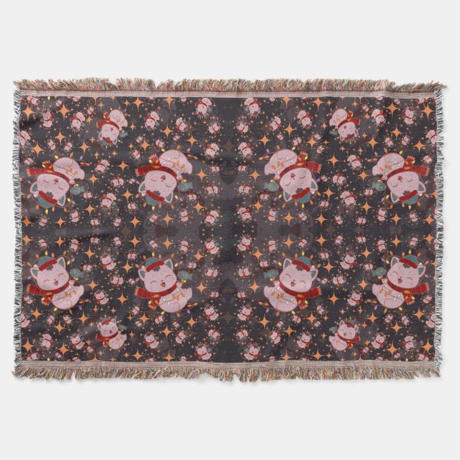 Couverture Christmas Cat With Santa Hat (Devant)