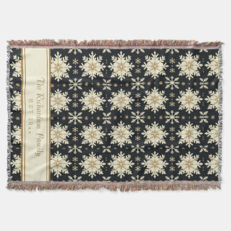 Couverture Christmas Snowflake Faux Knit Motif Nom de famille