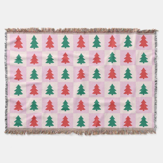 Couverture Christmas Trees Throw Blanket (Devant)