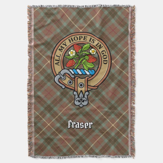 Couverture Cimier du clan Fraser sur tartan de chasse patiné (devant Vertical)