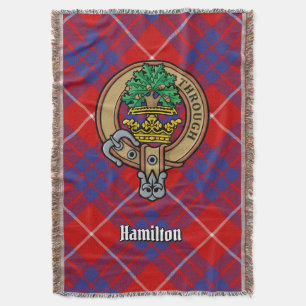 Couverture Cimier du clan Hamilton sur tartan rouge