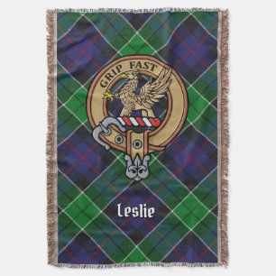 Couverture Cimier du clan Leslie sur tartan de chasse