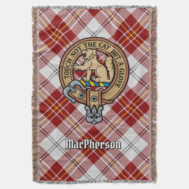 Couverture Cimier du clan MacPherson sur tartan rouge de robe (devant Vertical)