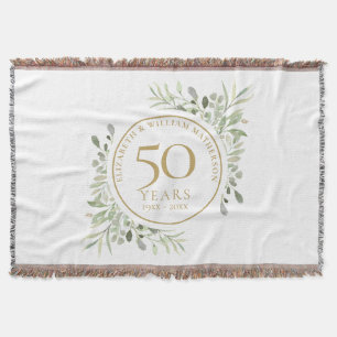 Couverture Cinquantième Anniversaire de Mariage Or Verdure Aq
