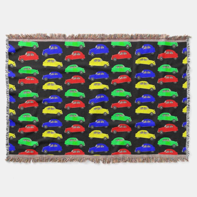 Couverture Citroen 2 CV Motif à carreaux (Devant)