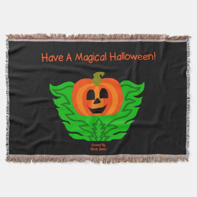 Couverture Citrouille d'Halloween magique Lancer la couvertur (Devant)