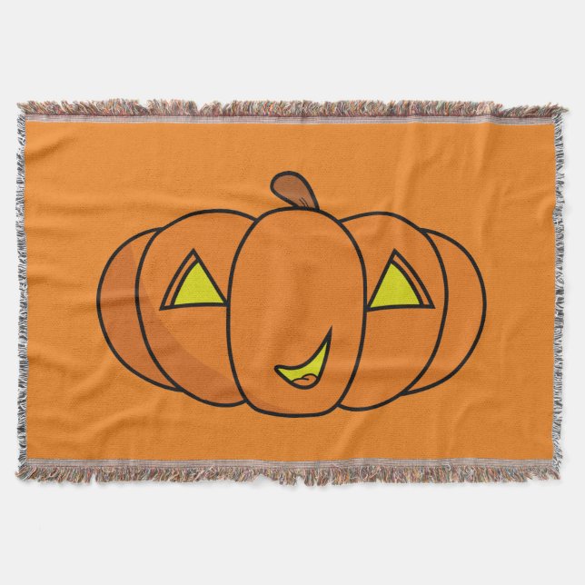 Couverture Citrouille d'Halloween souriante mignonne (Devant)