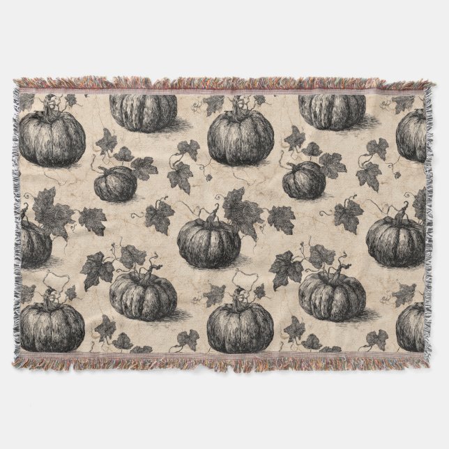 Couverture Citrouille et vigne de charbon rustique d'automne (Devant)
