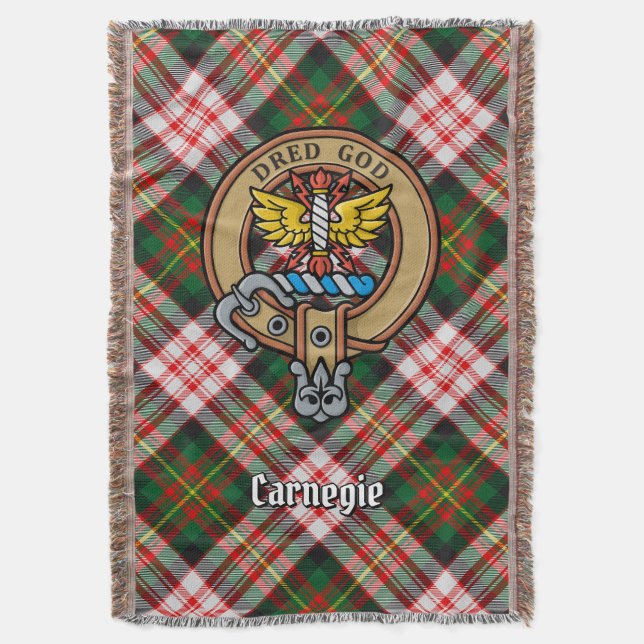 Couverture Clan Carnegie Crête sur tartan de robe (devant Vertical)