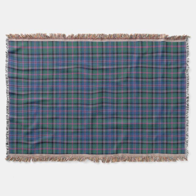 Couverture Clan Cooper Tartan Vert et bleu Plaid (Devant)