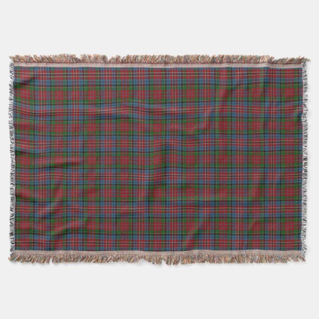 Couverture Clan écossais Kidd Red Green Tartan bleu (Devant)