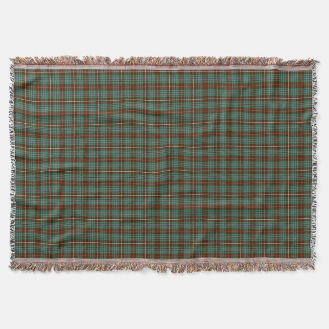 Couverture Clan Fraser Tartan de chasse Brown et verte (Devant)