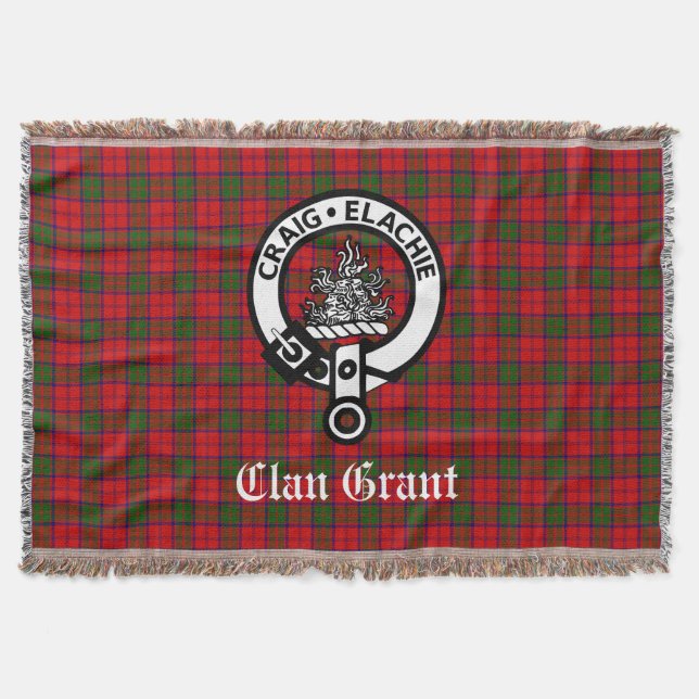 Couverture Clan Grant Crest Badge et Tartan (Devant)
