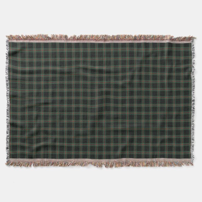 Couverture Clan Gunn Dark Green et Black Scottish Tartan (Devant)