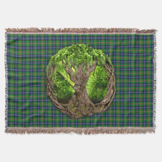 Couverture Clan Jones Tartan Et Celtic Tree Of Life (Devant)