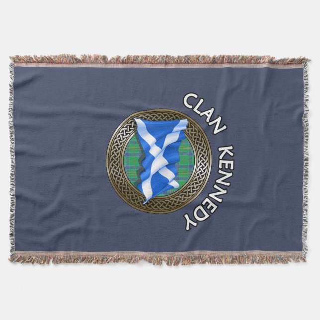 Couverture Clan Kennedy Tartan Knot & Drapeau (Devant)