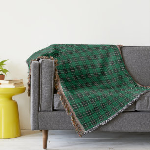 Couverture Clan MacLean Chasse Tartan Vert et Noir Plaid