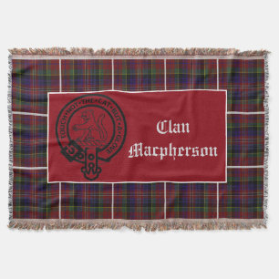 Couverture Clan Macpherson Crest Badge & Tartan Throw