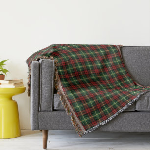 Couverture Clan vert clair et rouge Martin Scottish Plaid