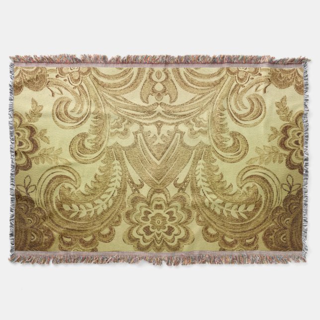 Couverture Classique irakienne vintage Golden Paisley | (Devant)