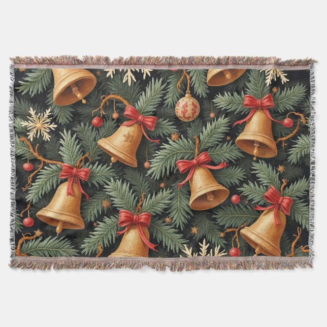 Couverture Cloches de Fêtes, Motif Décoratif de Noël, (Devant)