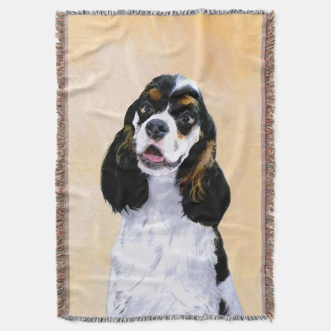 Couverture Cocker Spaniel (Parti) Peinture - Art Chien origin (devant Vertical)