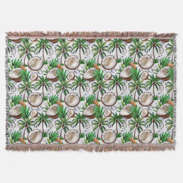 Couverture Cocotier Palm Tree Tropical Motif Design (Devant)