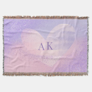 Couverture Cœur dégradé violet rose Monogramme