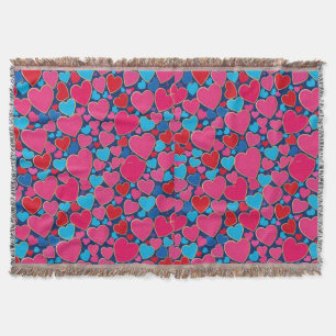 Couverture Cœurs 3D roses