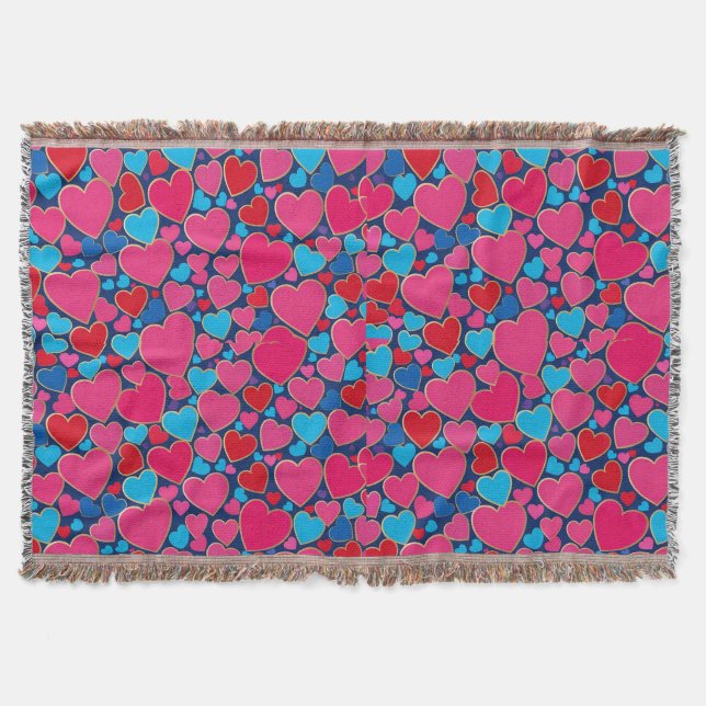 Couverture Cœurs 3D roses (Devant)