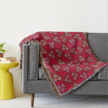 Coeurs Boho doux et élégant Motif Vintage rouge