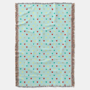 Couverture Coeurs de polka minuscules sur le vert de la mer
