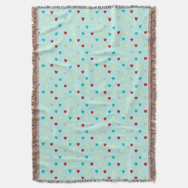 Couverture Coeurs de polka minuscules sur le vert de la mer (devant Vertical)
