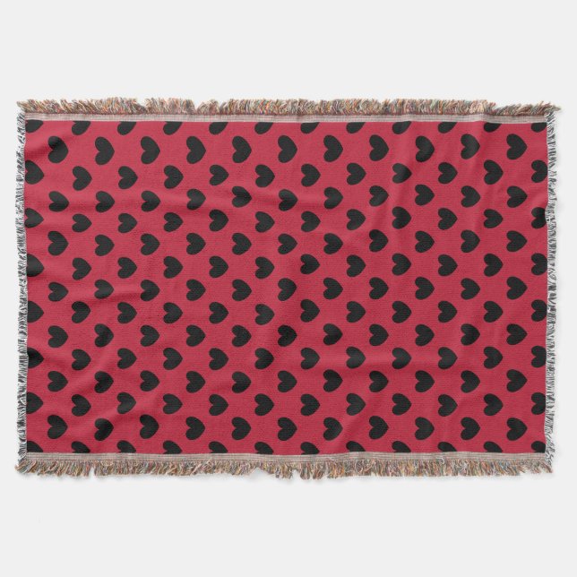 Couverture Coeurs de polka noir sur rouge (Devant)