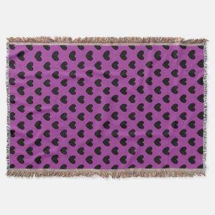 Couverture Coeurs de polka noir sur violet