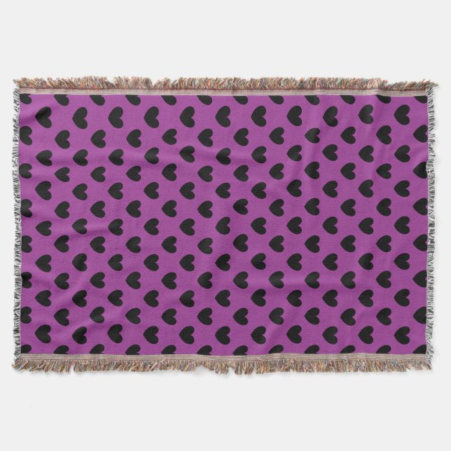 Couverture Coeurs de polka noir sur violet (Devant)